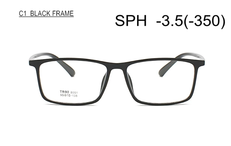 C1 (-3.5) Близорукость очки SPH-0,5-1-1,5-2,0-2,5-3,0-3,5-4,0-4,5-5-5,5-6 Для женщин Для мужчин TR90 рамка большой Размеры по рецепту - Цвет оправы: C1 (-3.5)