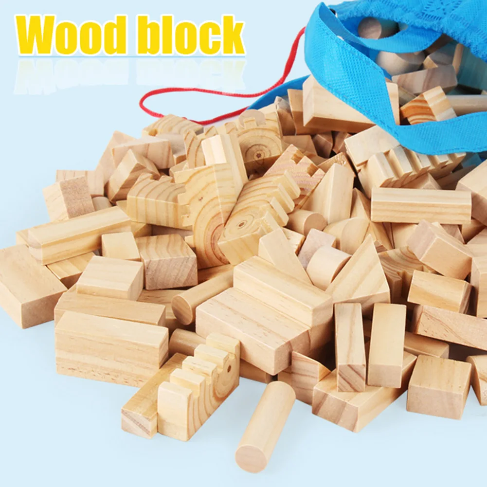 

DIY Wood Blocks Puzzle Enlightenment Toys Fun Party Easy Carry Assembly Castle Educational Learning Study Toy Gifts