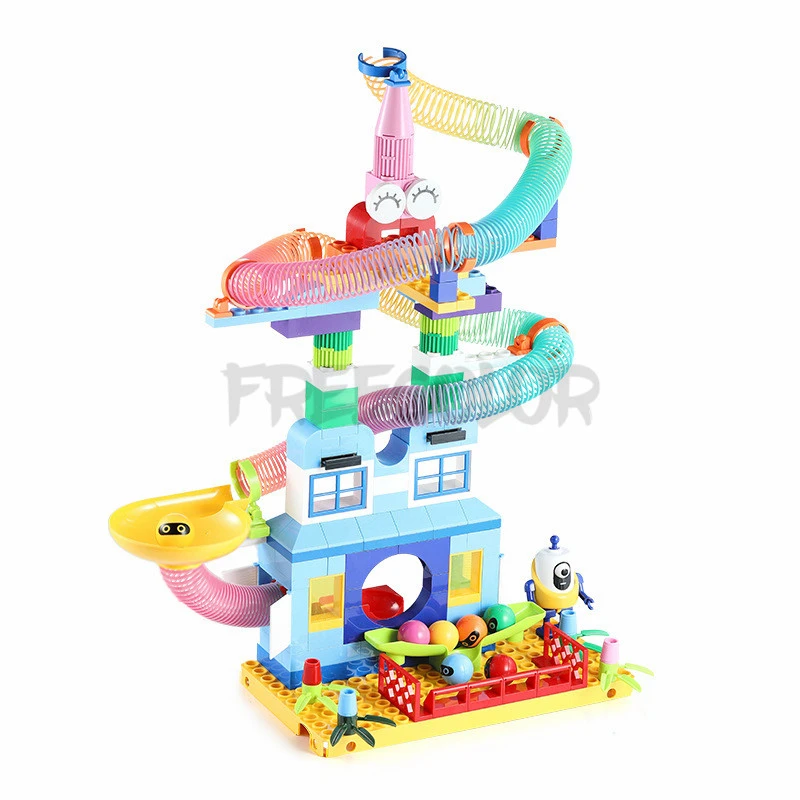 

67-203 шт. мраморная гонка Run «Лабиринт, Шариковая дорожка строительные блоки Воронка слайд блоков DIY Соберите Кирпичи игрушки для детей, подар...