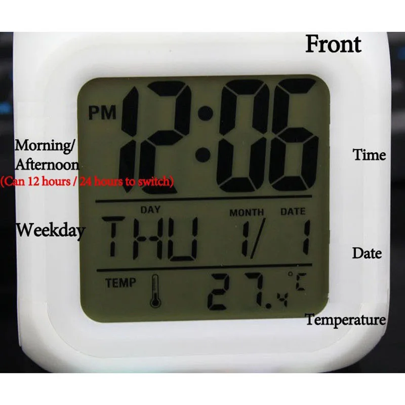 Термометр светодиодный цифровой будильник с термометром флаг Перу светящийся