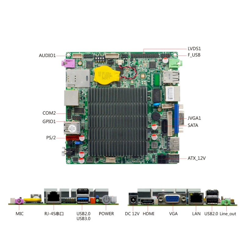 Без вентилятора Nano Itx Lvds материнская плата J1900 1 * Gigabit LAN | Компьютеры и офис