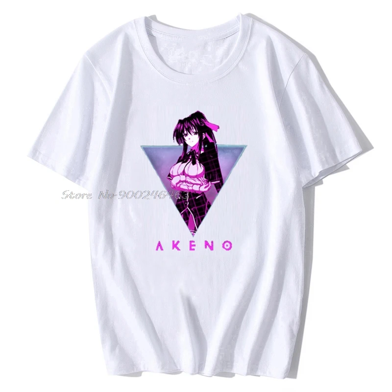Мужская футболка Akeno Himejima Highschool DxD 80s аниме женская мужские хлопковые футболки