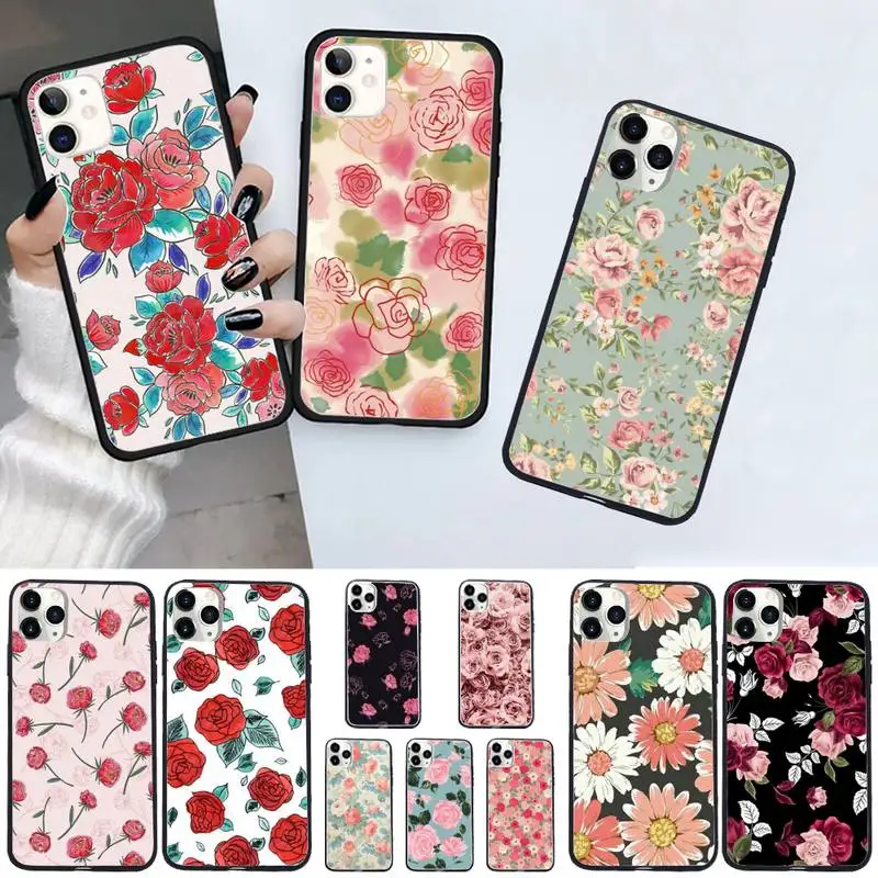 

Retro cartoon artistic flower Phone Case For iphone 12 11 13 7 8 6 s plus x xs xr pro max mini shell