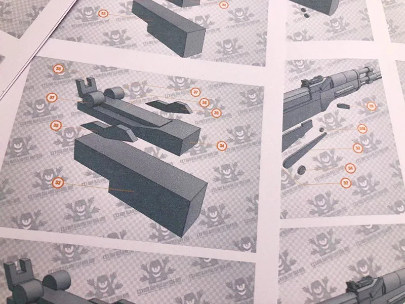 Бумажная модель пересекающая линия огня Cs1:1 Gun Ak74 Штурмовая винтовка 3D бумажная