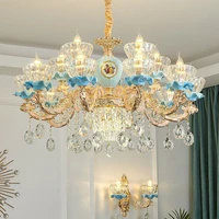 european style crystal chandelier lamp in the living room three bedroom two living room lamp package combination restaurant