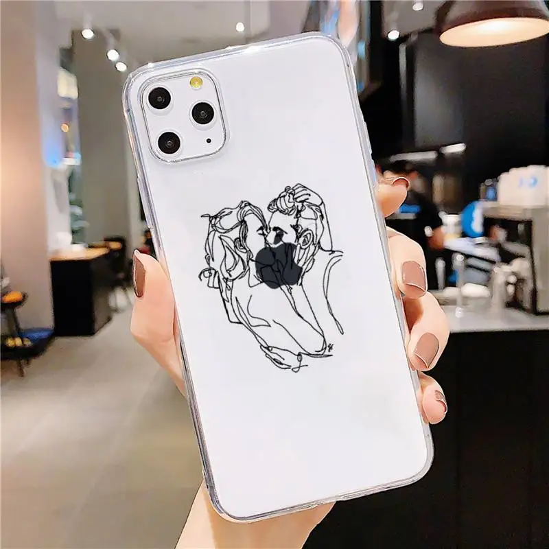 

Sketch line art Phone Case Transparent soft For iphone 5 5s 5c se 6 6s 7 8 11 12 plus mini x xs xr pro max