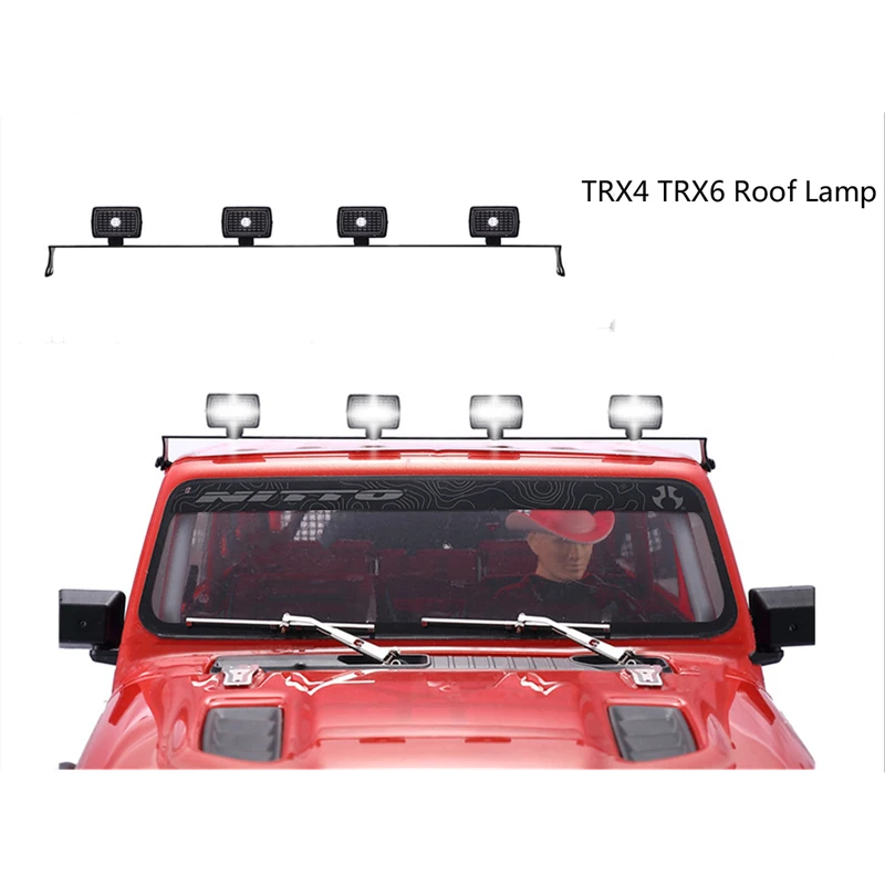 

for TRX4 TRX6 Roof Lamp AXIAL SCX10 JEEP Wrangler Ceiling LED Light Four Head Square Lamps RC Car Parts Accessories