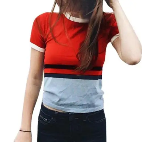 

New Women Summer Cotton T Shirt Short Sleeve Round Neck Casual Shirt Tops Blouse