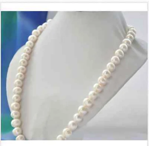 Женское круглое жемчужное ожерелье с белым жемчугом 18 дюймов | Украшения и