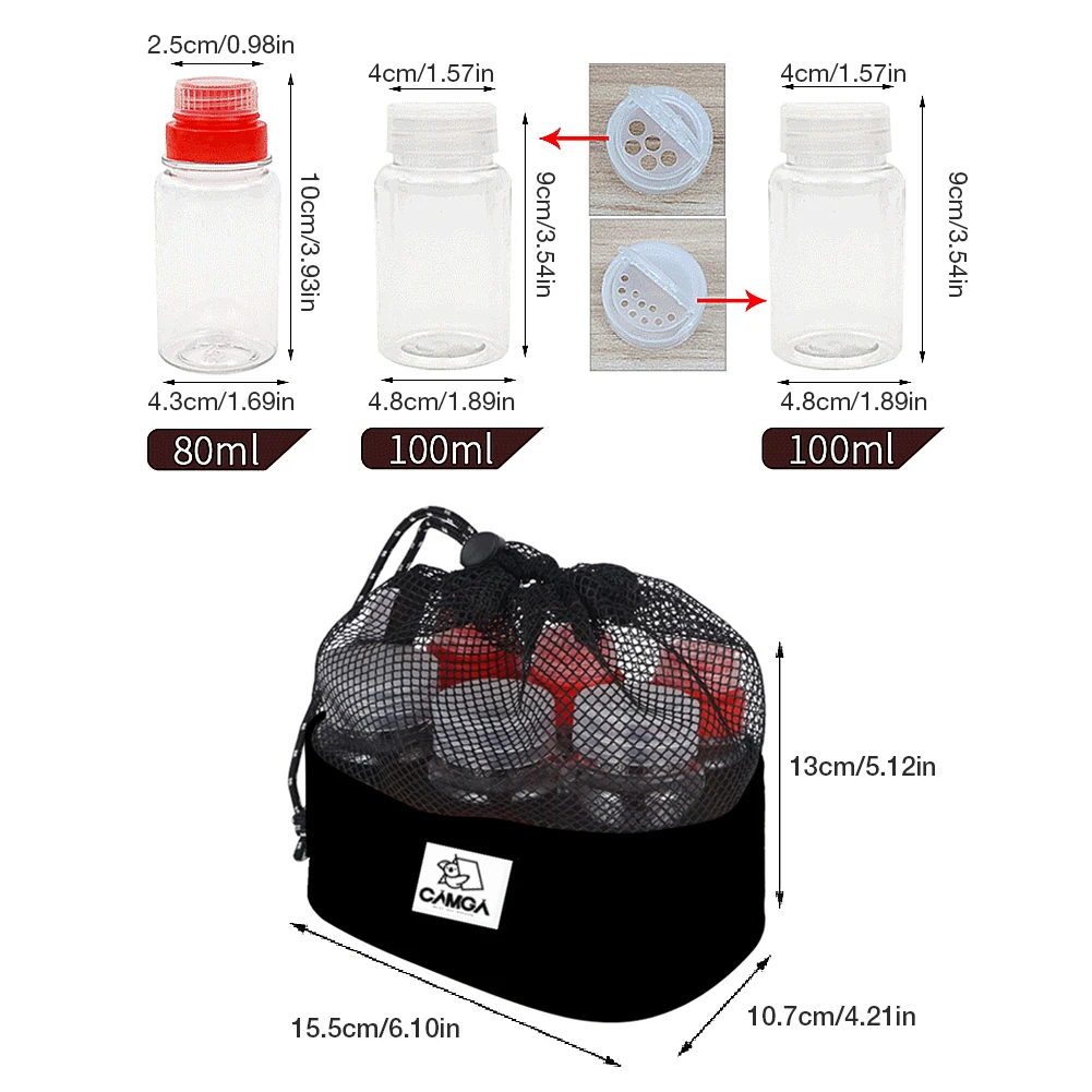 

Portable Spice Jars Simple Condiment Storage Container Bottles Camping Spice Bottle Kitchen Spice Box Barbecue Utensils