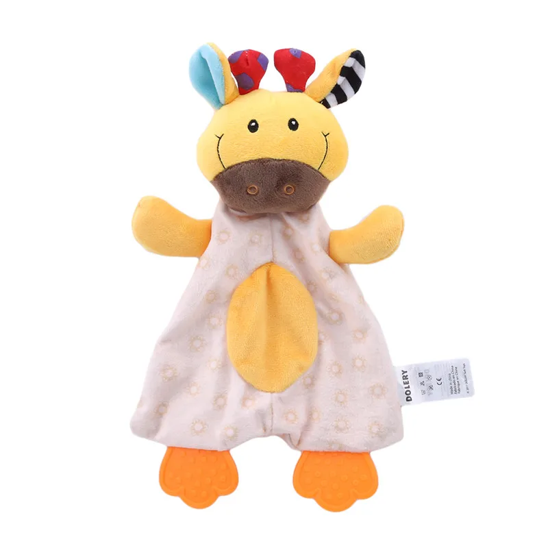 

Animal Plush Toys Baby Soothing Appease Towel Soft Skin Nibbling Pacify Toys Sleeping Plush Bib Toys Comforting Blanket