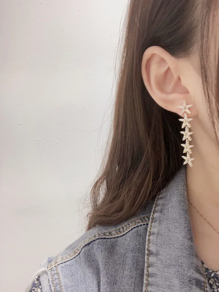 

Long Star Earrings For Women Zirconia Wedding Party Japan Korean Fashion Jewelry Accessories Wholesale S925 Pin High Quality