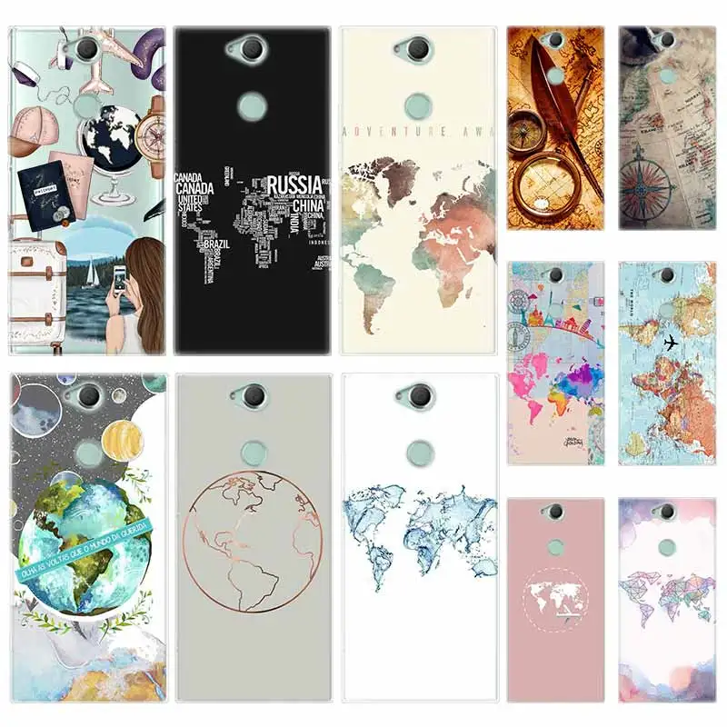 Силиконовый чехол из ТПУ для Sony Xperia X XA XA1 XA2 XA3 XZ XZ1 XZ2 XZ3 XZ4 L1 L2 L3 Plus дорожные планы с