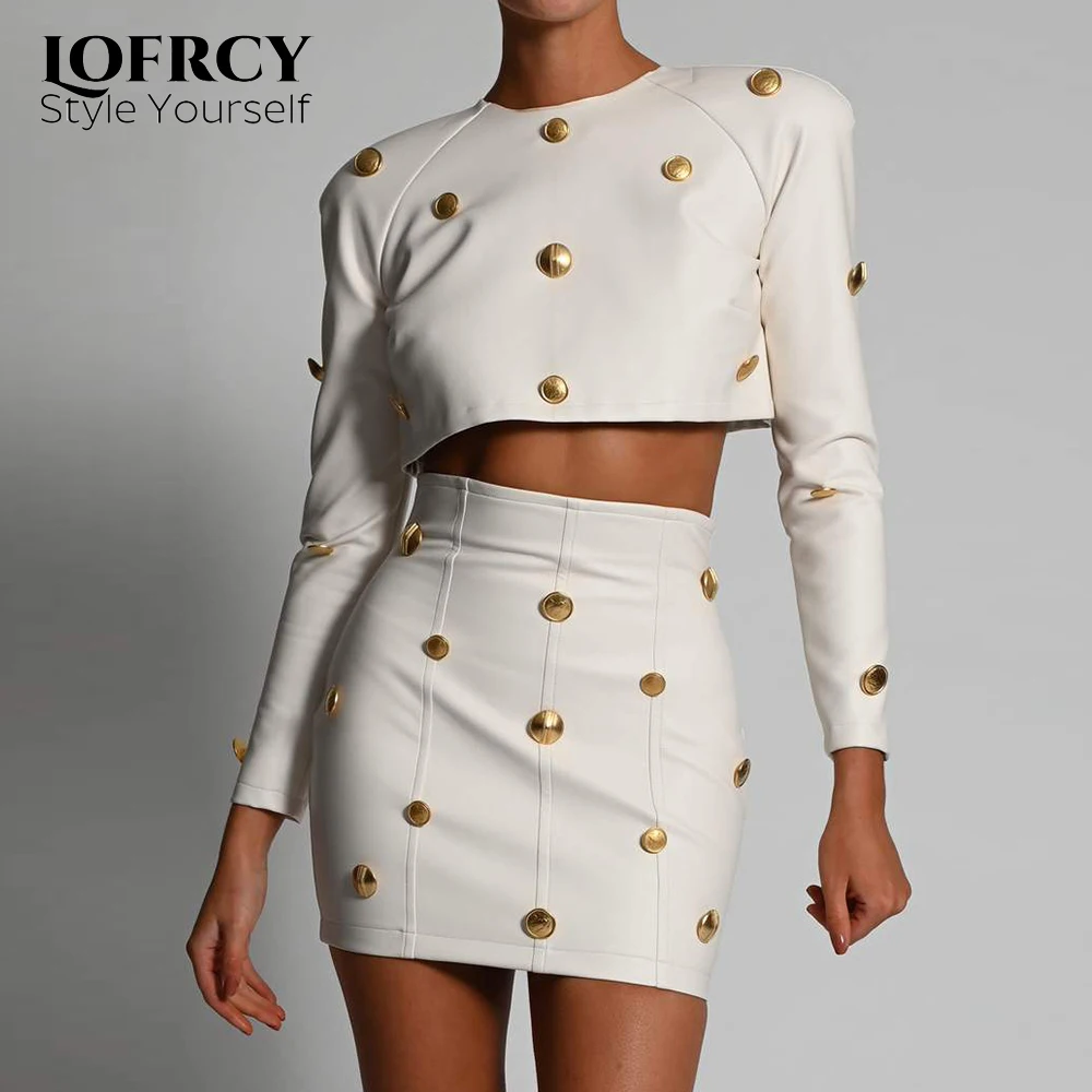

Комплект из двух предметов Lofrcy, женская одежда, юбка, наряд, элегантный топ с длинным рукавом, на молнии и юбка, женские атласные наряды