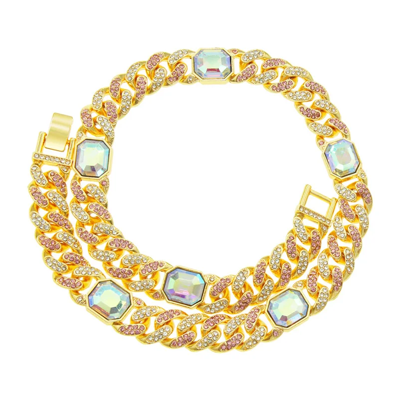 

12,5 мм S-Link Майами кубинский ожерелья с креплением микро-паве Стразы с украшением в виде кристаллов со стразами в стиле «хип-хоп» с цепочкой м...