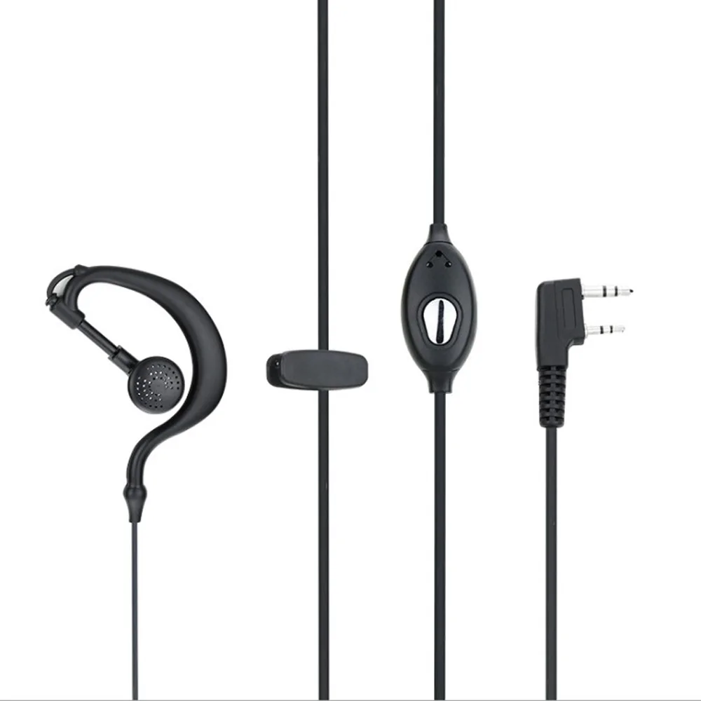 10 шт. 2Pin PTT G shape наушники портативная рация с наушниками гарнитура для Kenwood Baofeng UV 5R