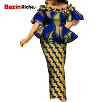 dashiki african dresses suit top and skirt print plus size clothing for women sets for elegant lady party wy9021