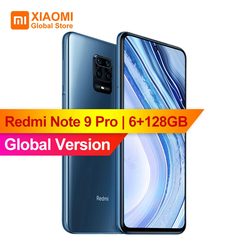 Глобальная версия Xiaomi Redmi Note 9 Pro 6 ГБ 128 NFC Смартфон 67 &quotSnapdragon 720G 64MP Quad камеры 5020 мА/ч