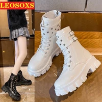oversized boots for women fall 2021 the new chunky british style lace up slim martin boots casual and comfortable single boot