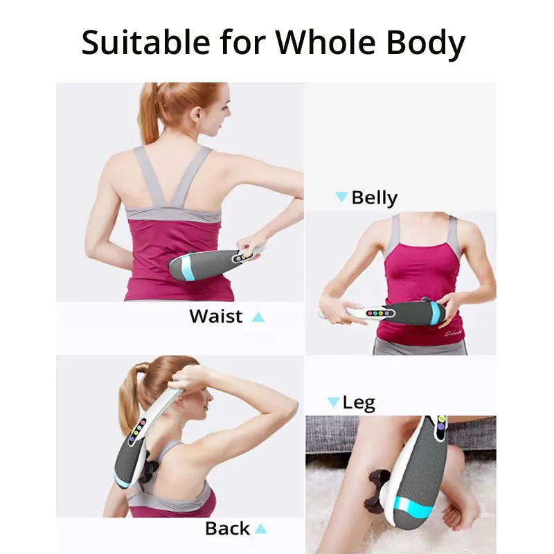 Ручной массажный Стик домашний электрический массажер 6 режимов 5 скоростей 4