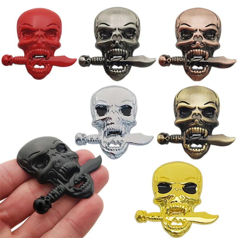 

NEW 3D Metal Skull Skeleton Crossbones Car Car Motorcycle Decoration Sticker Emblem Badge Car Styling Decoration Accessories
