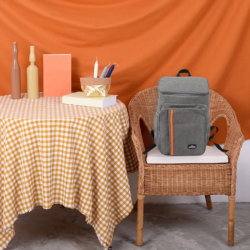 weyoung large capacity leak proof men woman thermal insulated cooler shoulder backpack picnic bag1 pcsgray free global shipping