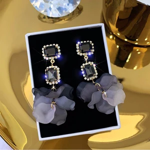 Женские длинные серьги с кристаллами и большим крестом, серьги-капли золотого цвета, ювелирные изделия, Прямая поставка, ethnique femmes