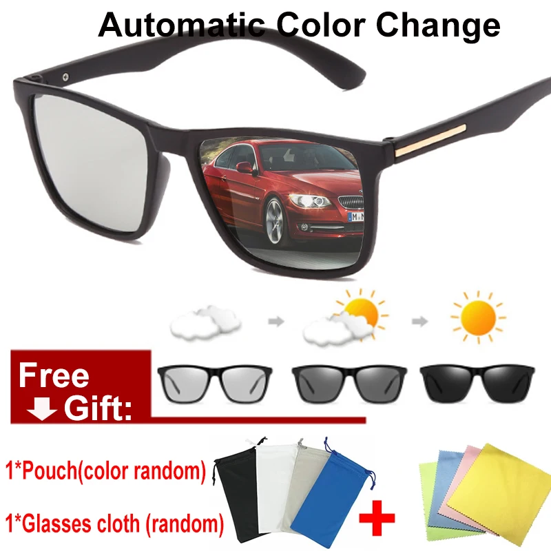 

Photochromic Polarized Sunglasses Men Driving Chameleon Glasses Male Color Changing Sun Glasses Driver Safty Goggles UV400 E193