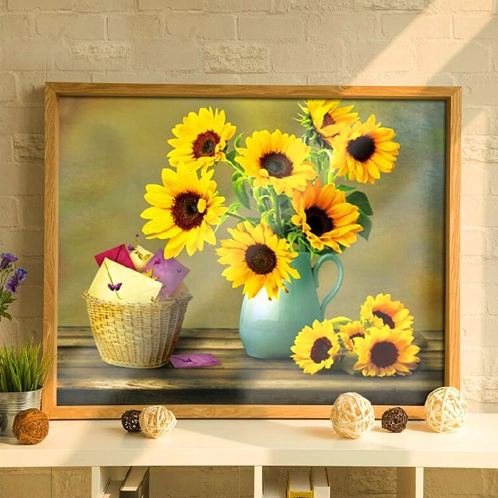 

5D Diamond Painting Sunflower in Vase Cross Stitch Mosaic Picture of Rhinestones