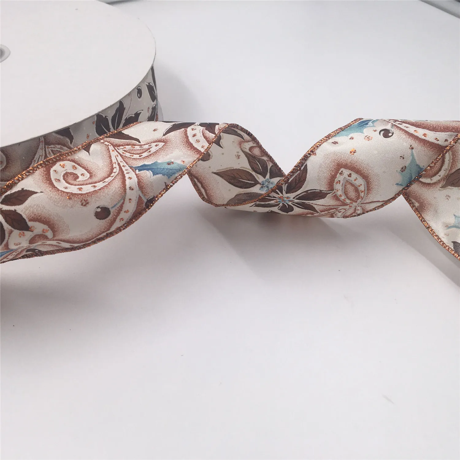 10 ярдов 52 мм оверлок розовое золото люрексная края ткань проводная кромка ленты.