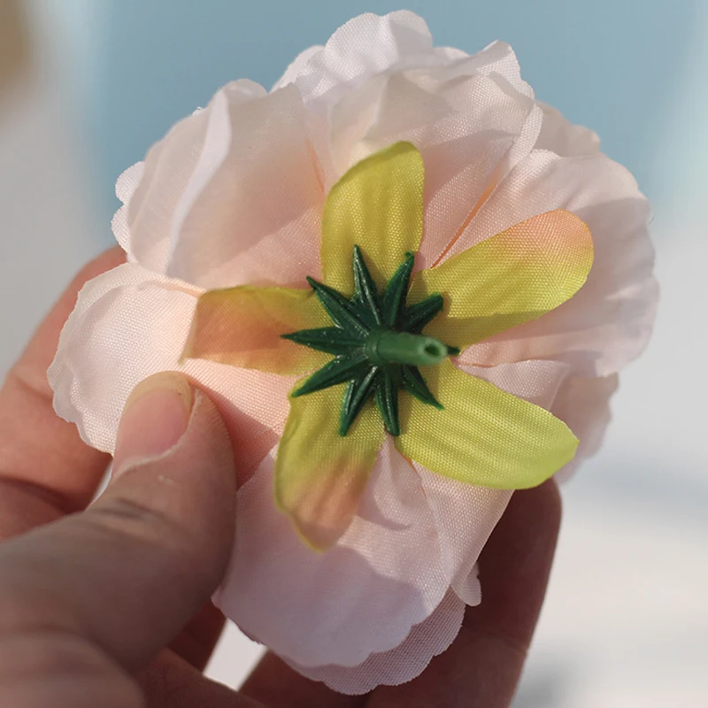 Искусственный цветок 8 см пион из шёлки Цветочная головка для свадебной