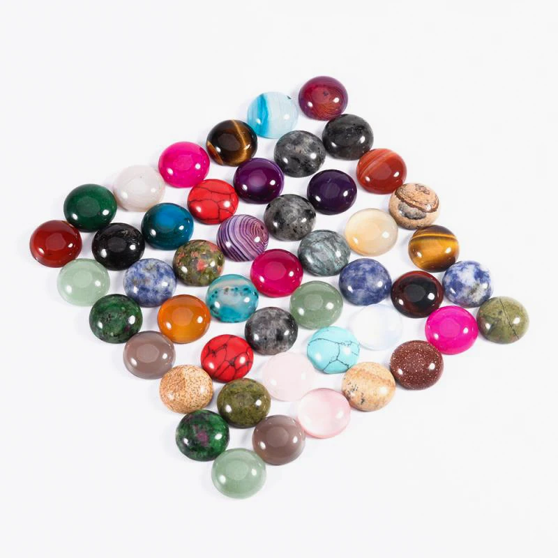 Louleur 10 Stück/Lot Naturstein Cabochon 4 6 8 10 12 mm 25 Muster für DIY Ring Ohrring Armband Halskette Herstellung von Schmuck – Detail 7
