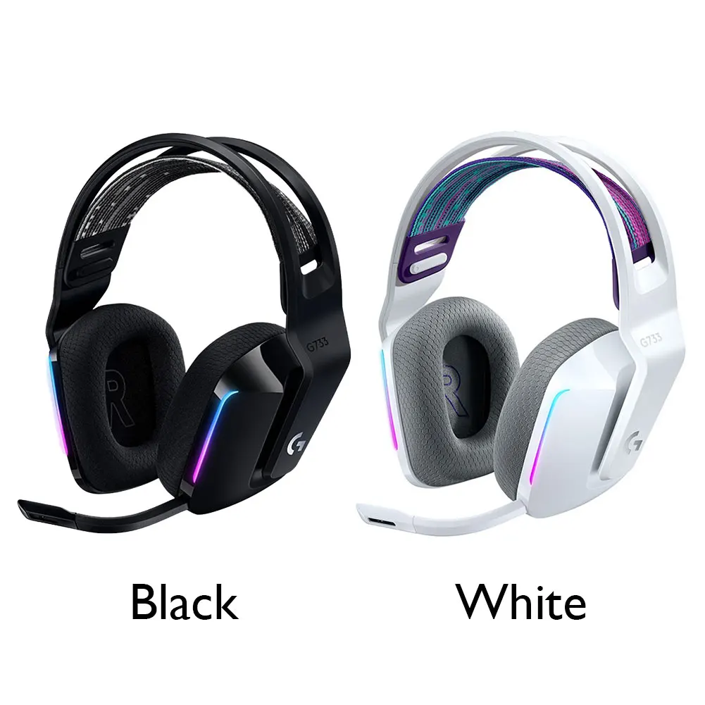 

Logitech G733 LIGHTSPEED Wireless RGB Gaming Headset DTS Headphone X2.0 7.1 Surround Sound for Computer Gamers with Microphone