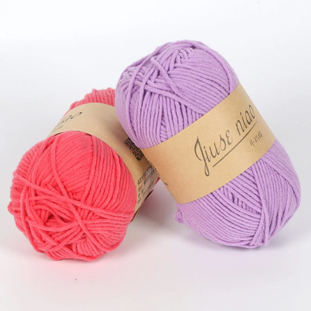 5 нитей молочного хлопка шерстяная шапка сделай сам Детская линия шарфа|Пряжа| |