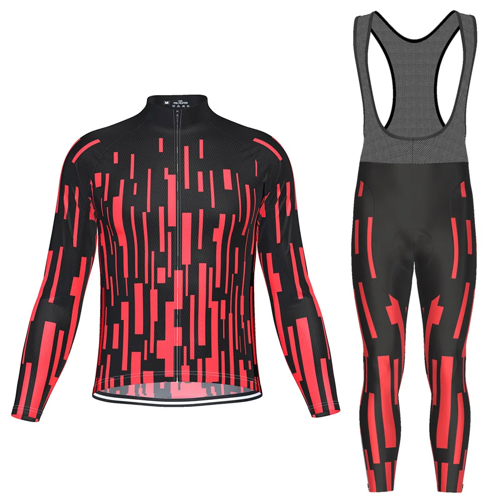 HIRBGOD New Men Breathable Cycling Clothes Set Pro Team Long Sleeve Jersey Suit Outdoor Sportful Bike MTB Clothing TYZ084-14 | Спорт и