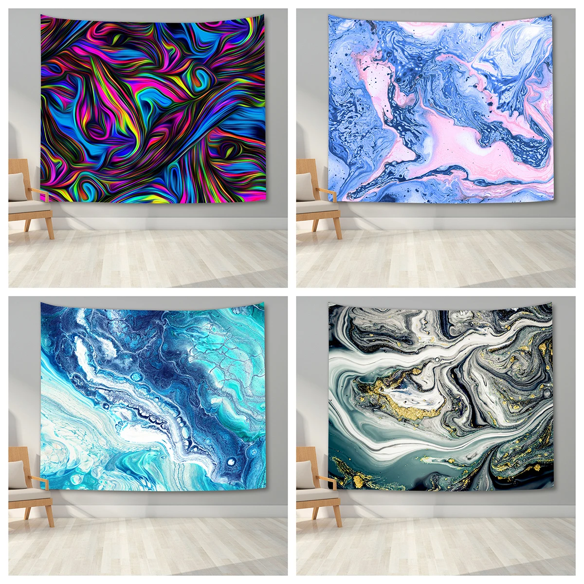 Психоделические настенный гобелен красочные Мрамор декоративный