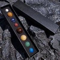 8pcs planets of the solar system ornament set natural crystal spheres agate planet energy healing gemstone specimen collection