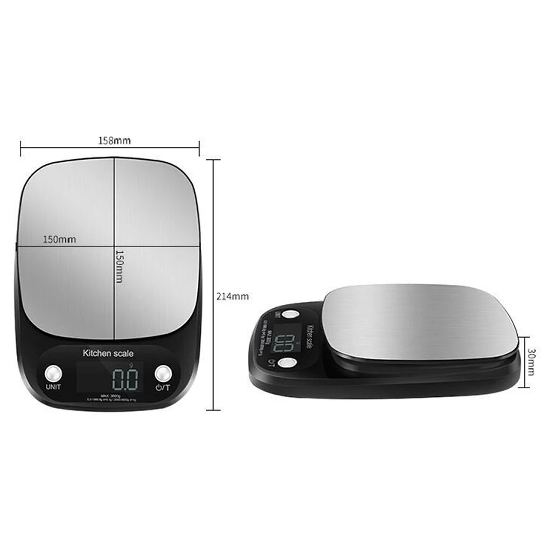 

Digital Scale High Precision Stainless Steel Electronic Scale LCD Display Pocket Scale Multifunctional Kitchen Essential