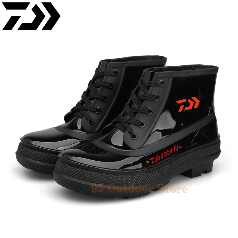 

Daiwa New Arrival Unisex Shoe Rubber Rain Boot Ankle Men Waterproof Fishing Booties Non-Slip Couples Boots Fashion Work Boots
