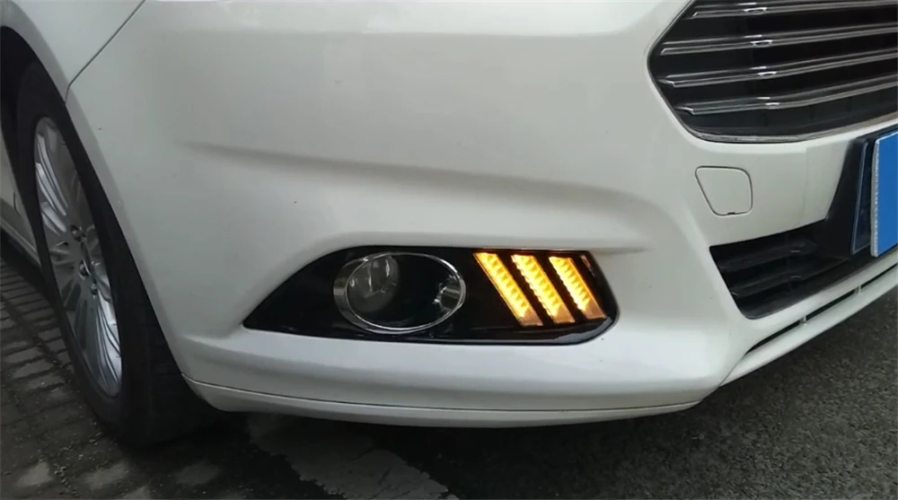1 комплект для Ford Mondeo Fusion 2013 желтое реле сигнала поворота водонепроницаемый автомобильный DRL светодиодный светильник дневного света