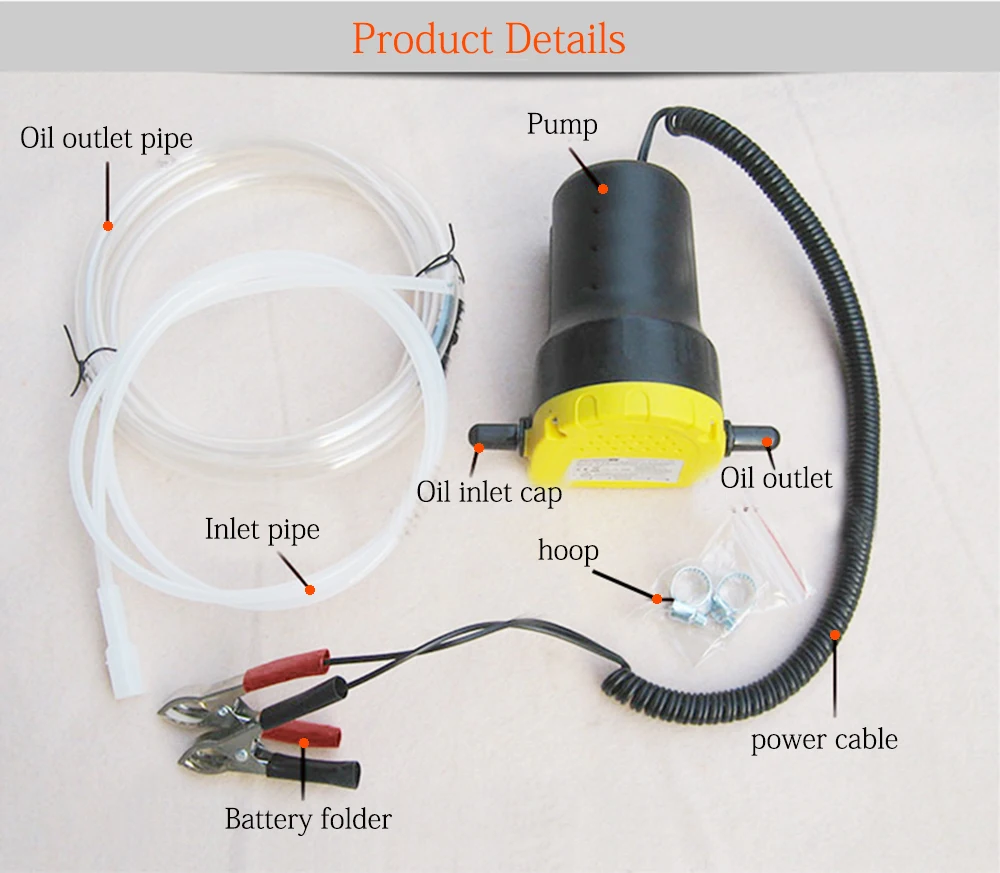 

DC 12V Electric Engine Oil Suction Pump Diesel Extractor Scavenge Tool Fuel Transfer Suction for Car Boat Motorbike 12V