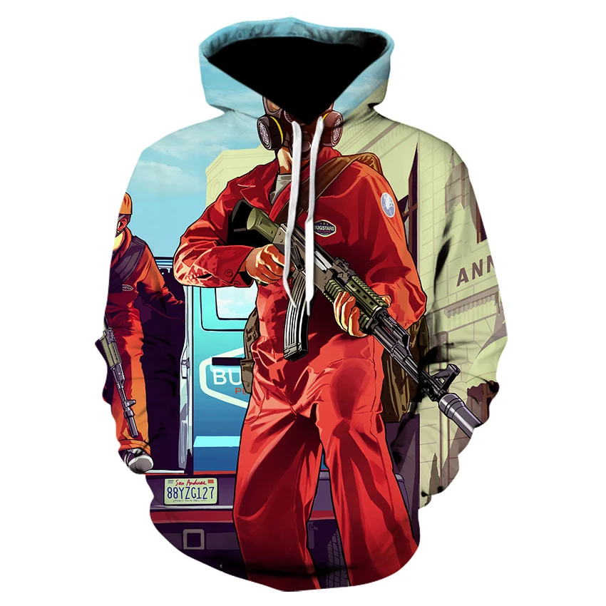 

Grand Theft Auto 3D 2020fun GTA 5 Fancy hoodies Long Sleeve Street Style hooed jacket High Quality Unisex gta5 game sweatshirt