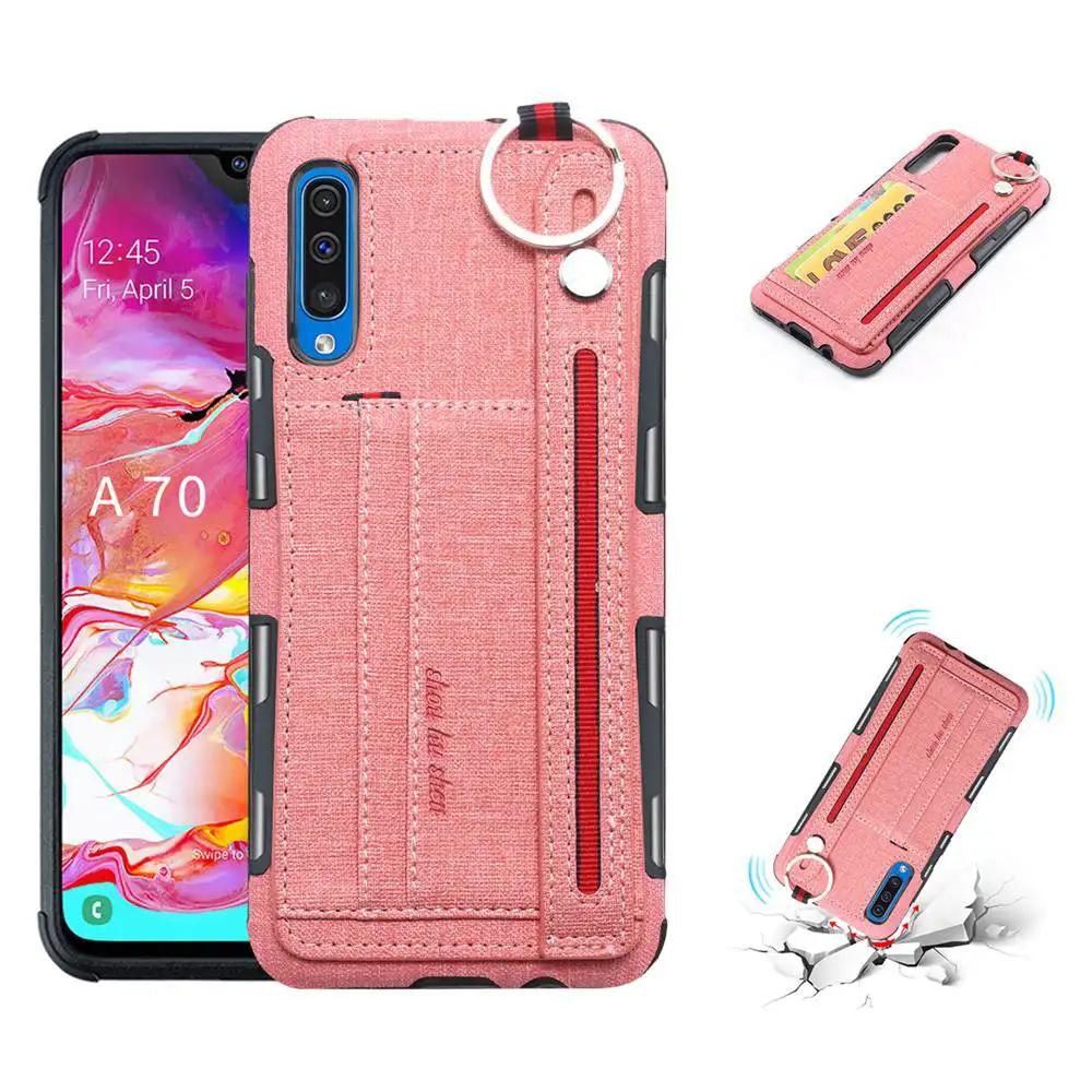 Чехол с ремешком и отделением для карт samsung Galaxy A10 A20 A30 A50 A70 M M10 M20 M30 кожаный