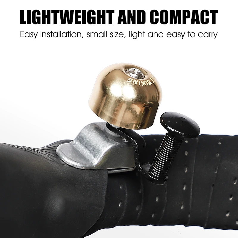 

WEST BIKING Vintage Mini Bicycle Bell Ultralight Copper Safety Warning Cycling Bell Handlebar Horn Aluminum Alloy MTB Bike Bells
