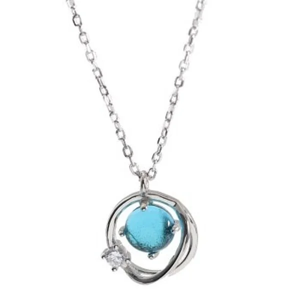 

Blue Crystal Necklace Feminine Temperament Sweet Simple Fashion Necklace Inlaid with Diamond Universe Star Clavicle Kxl-1131