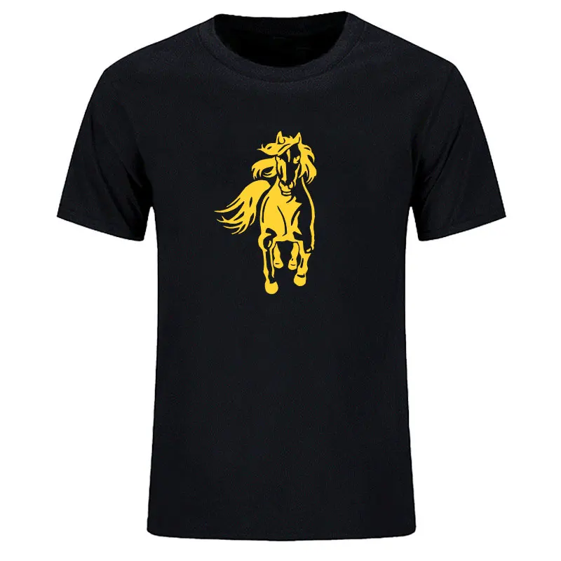 

Round neck summer and creative print evolution fashion interesting horse racing men's short sleeve Fashion Top