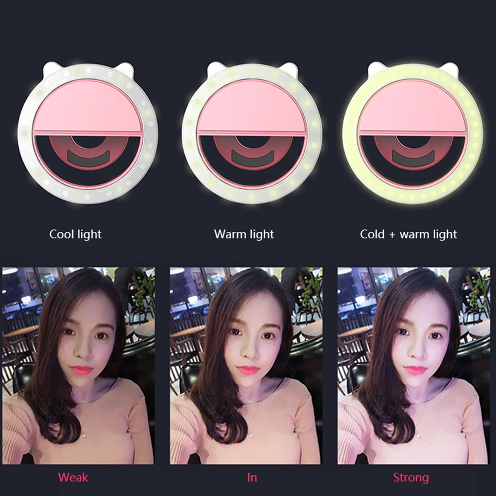 

Mobile phone Selfie Ring Flash lens beauty Fill Light Lamp Portable Clip for Photo Camera For Cell Phone Smartphone