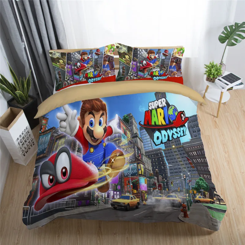 3D Марио переключатель игры постельных принадлежностей король королева полный