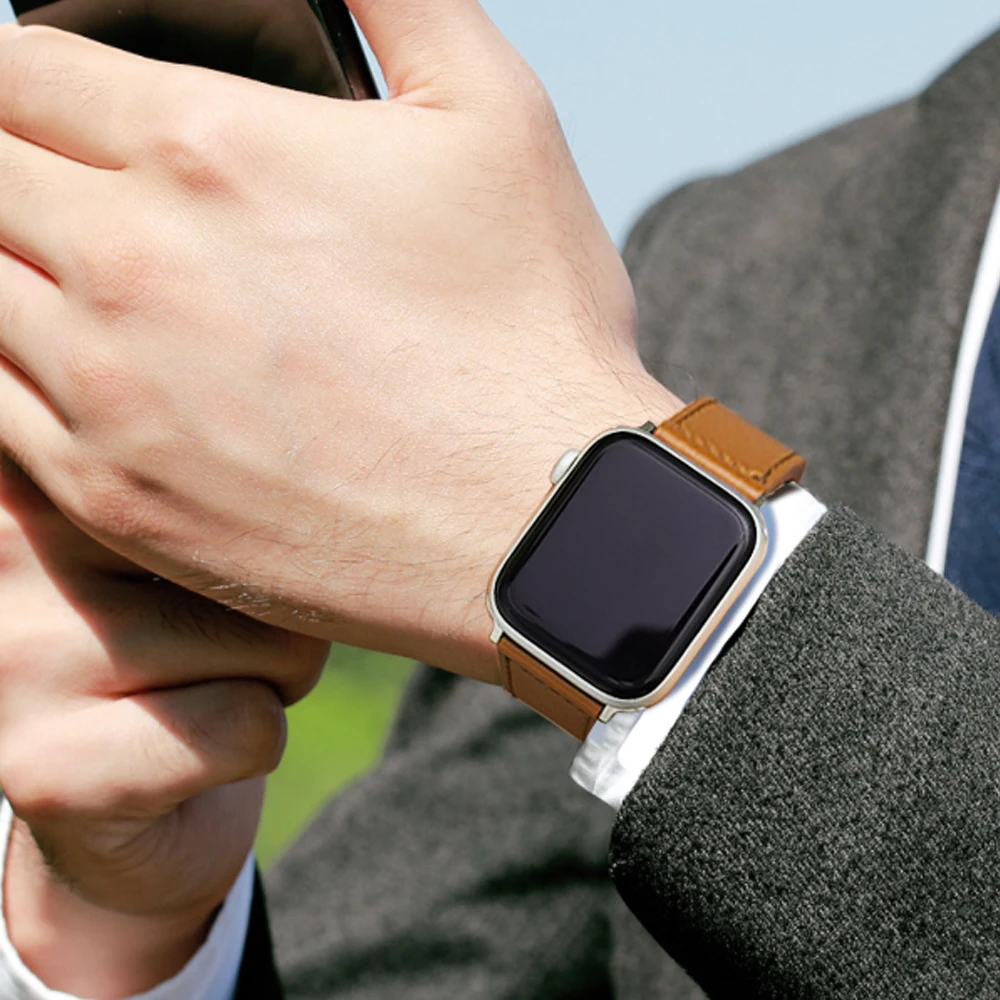 Ремешок для apple watch band 5 4 44 мм 40 из натуральной кожи correa ремешок iwatch 3/2 42 38 браслет