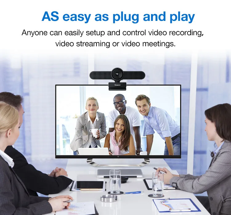 Tenveo Full HD 1080P Веб камера USB plug and play с микрофоном Мини Компьютерная автофокусом